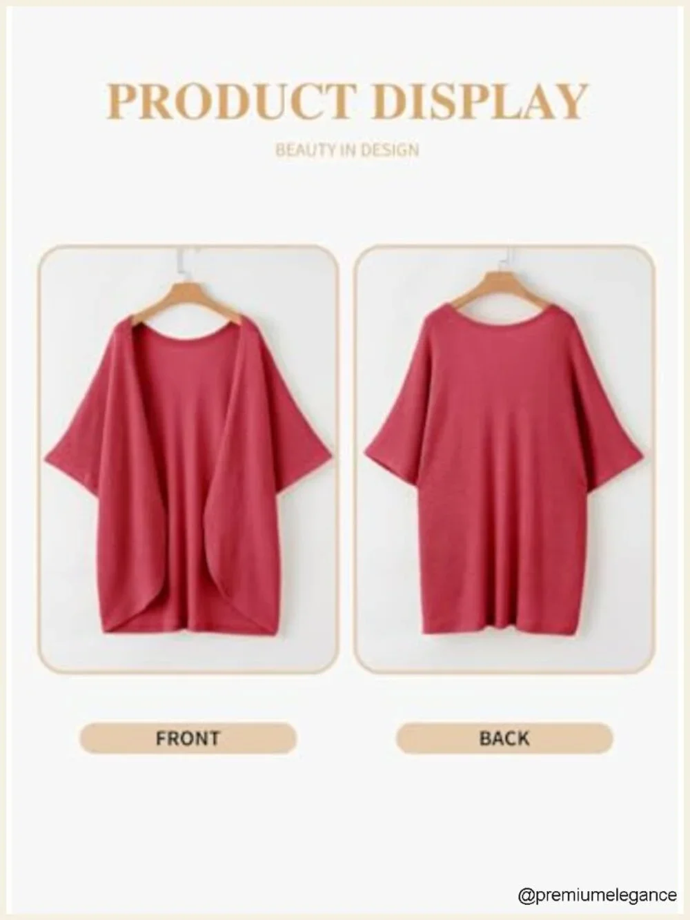 Plus Size Short Sleeve Waffle Knit Kimono Cardigan Open Front (1X-5X)